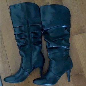 Faux leather high heal boots size 8